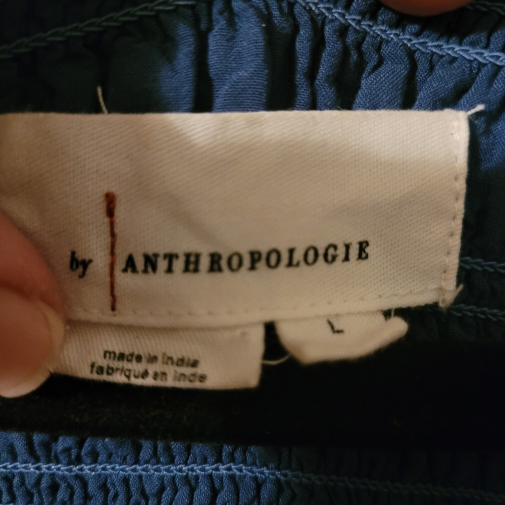 By Anthropologie Peregrine printed eyelet wide leg jumpsuit - L.        D36 - Picture 6 of 11